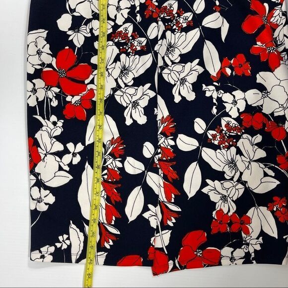 Enfocus Studio Dress Floral Navy Red White Women's 12 - Picture 11 of 13